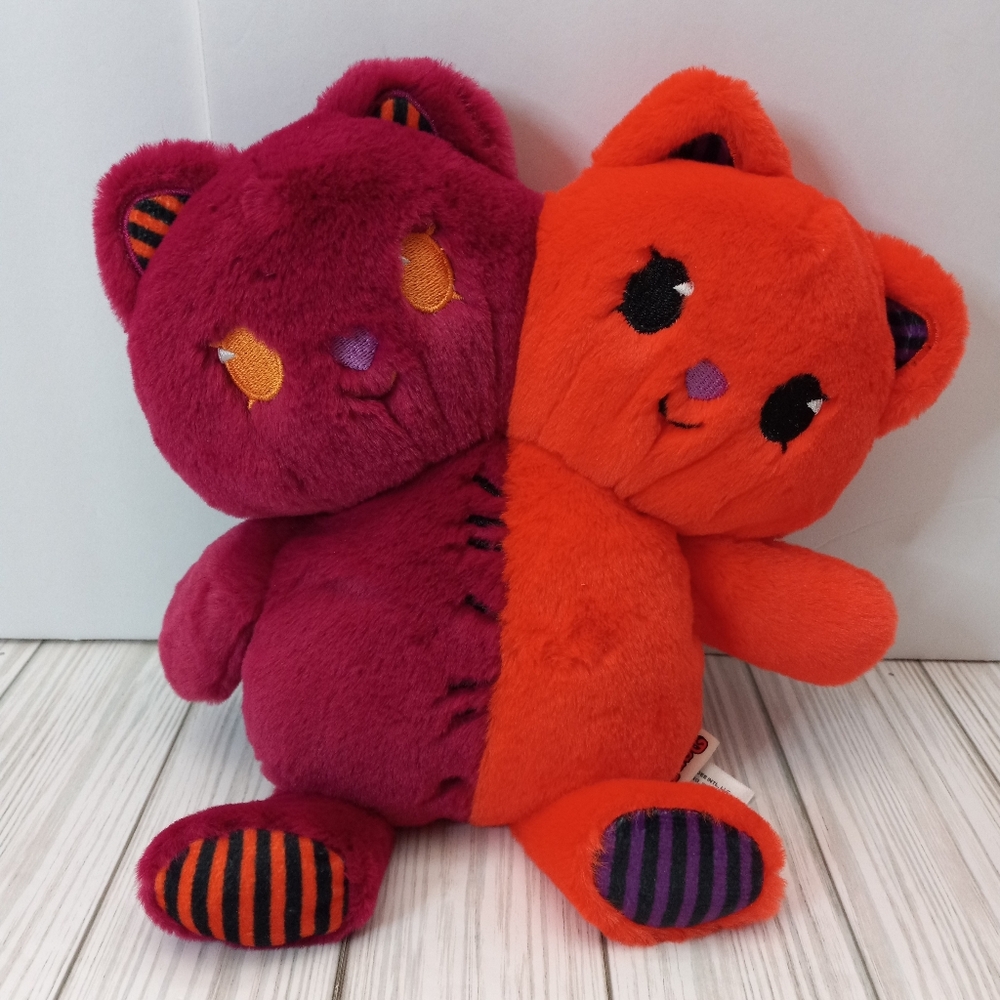 Dan Dee Double Headed Witchy Goth Kitty Cat Plush